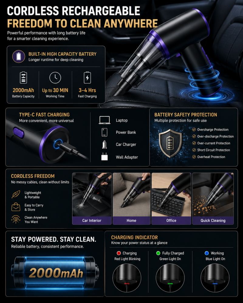 Cordless Rechargeable Infographic